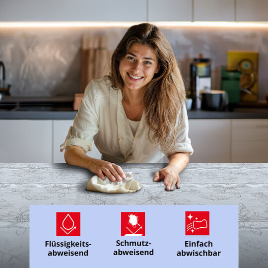 Tischdecke Manhattan Palmas grau image number null